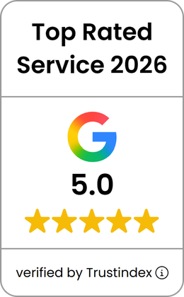 Top Rated Service 2026 – 5,0 von 5 Sternen bei Google